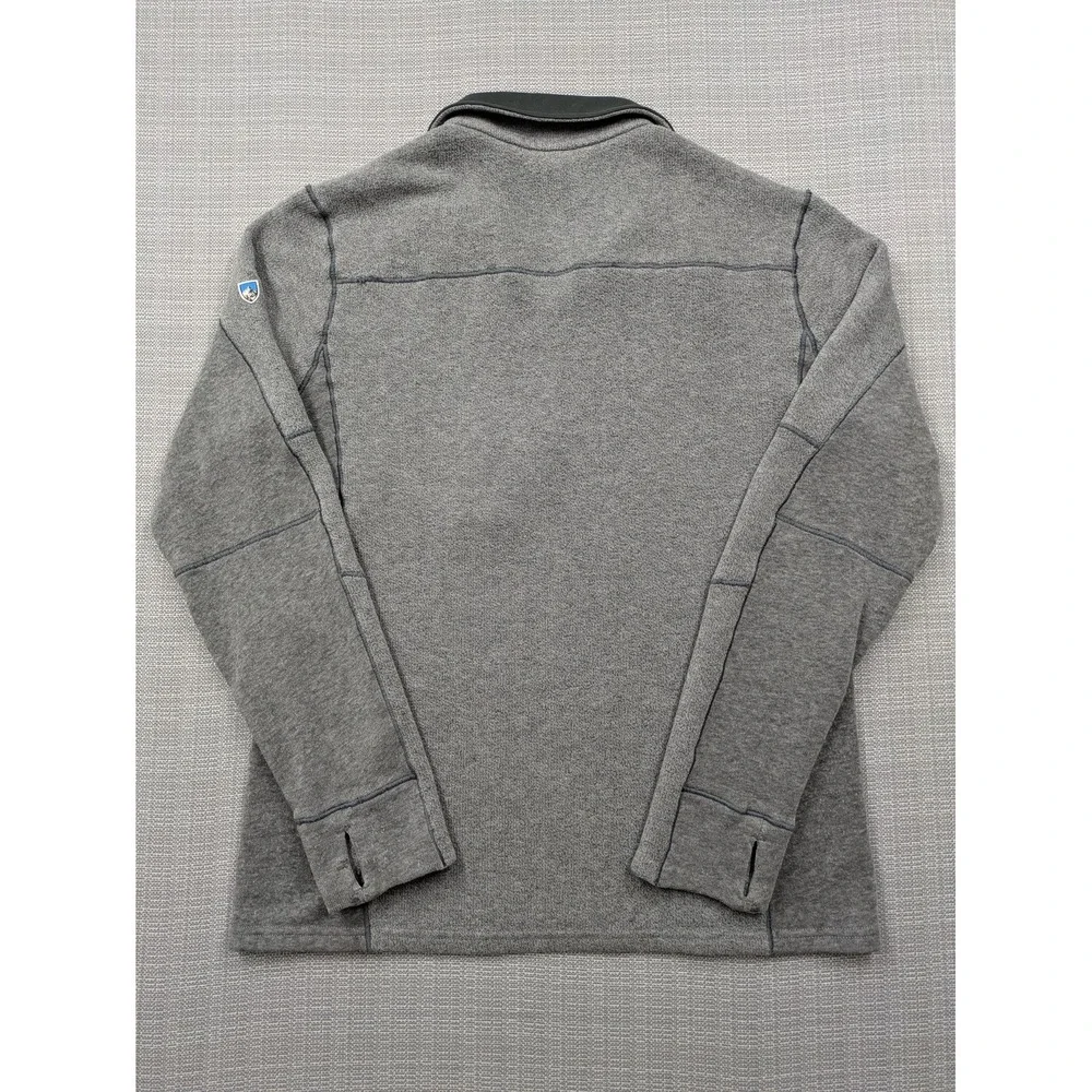 Kuhl Pullover Mens Medium Gray Fleece 1/4 Zip Hiking Thumbholes Pockets